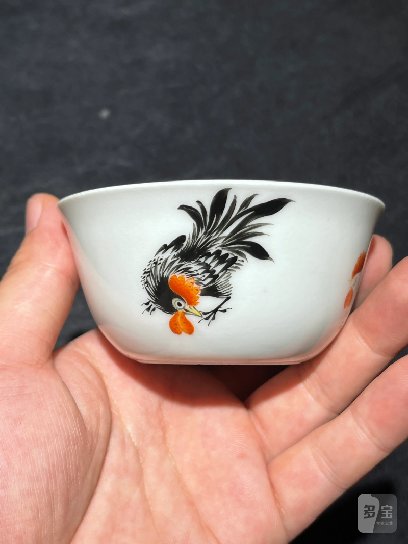 清晚期 粉彩大吉图卧足杯 - 图4